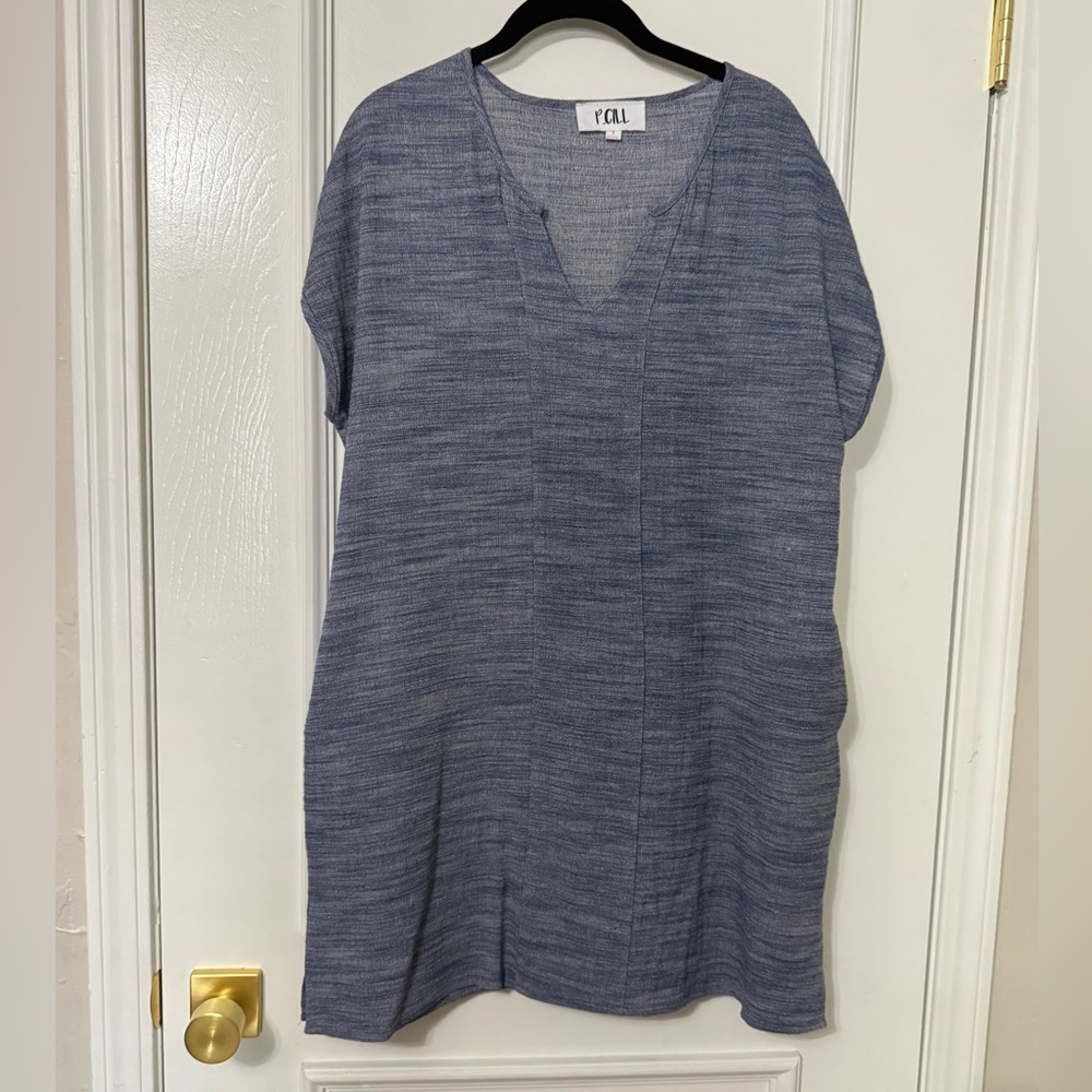 P. Cill Blue V-Neck Shift Dress